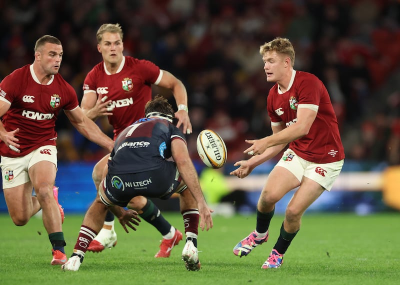 Fin Smith of the British and Irish Lions in action during the win over Queensland Reds on Wednesday. Photograph: David Rogers/Getty Images