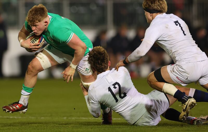  Ireland's Bryn Ward in action vs England in the U20 Six Nations. Photograph: James Crombie/Inpho
