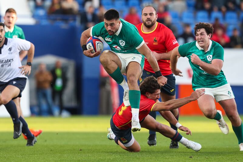 Ireland's Dan Kelly makes a break. Photograph: Martin Seras Lima/Inpho