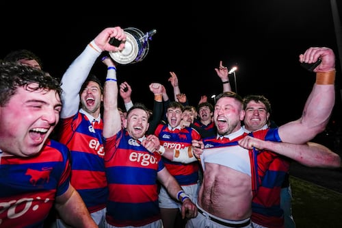 Clontarf celebrate on the double with victory over Ballynahinch in Bateman Cup