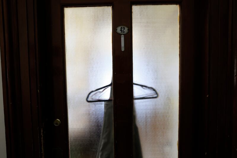 Dormitory room door at Coláiste Íde. Photograph: Nick Bradshaw/The Irish Times
