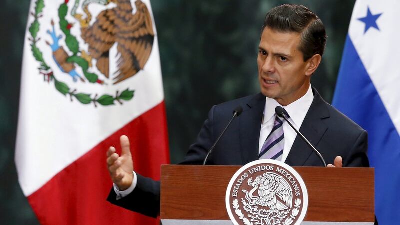 Mexico’s president Enrique Pena Nieto who has compared the rhetoric of Donald Trump, the frontrunner for the US Republican presidential nomination, to that of fascists such as Adolf Hitler. Photograph: Edgard Garrido/Reuters.