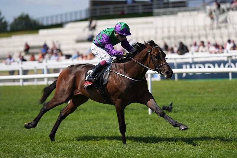 Celeron, ridden by Oisin Murphy, on the way to winning the Group Two Railway Stakes. Photograph: Niall Carson/PA