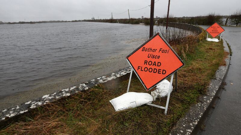 Localised flooding has closed the Clonown Road in Athlone this week. Photograph: Laura Hutton/The Irish Times.