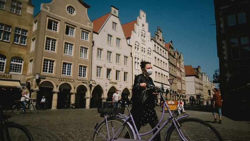 In Münster, the preferred transport for up to 40 per cent of journeys – with just seven per cent of residents claiming to have no bike. Photograph: Ying Tang/NurPhoto/ Getty Images