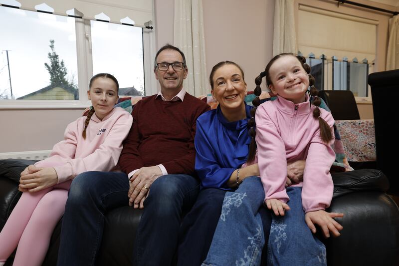 Ciara and Pat Reid with their children, Dearbhla (13) and Réiltín (10). Photograph: Nick Bradshaw