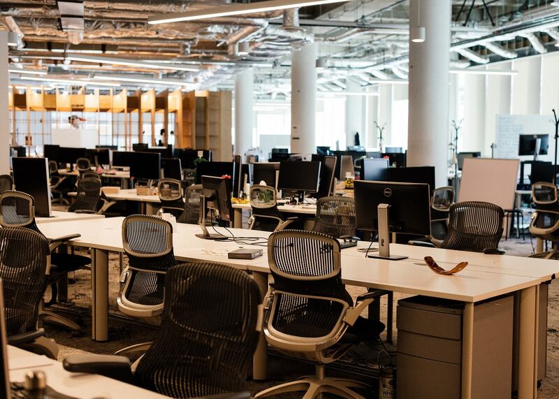 Post-pandemic workplaces:  Mobify’s empty office. Photograph: Alana Paterson/New York Times