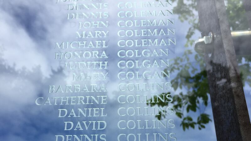 The names of victims at the Grosse Île memorial – a site of Irish pilgrimage
