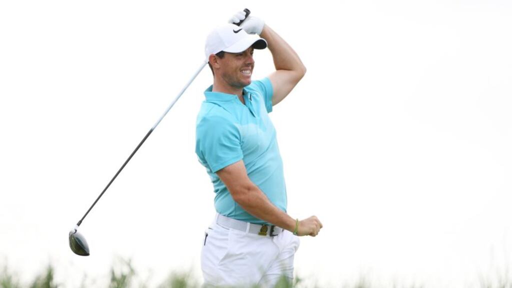 Rory McIlroy of Northern Ireland plays his shot from the 12th tee during the second round of the 2017 U.S. Open at Erin Hills. Photo: Ross Kinnaird/Getty Images
