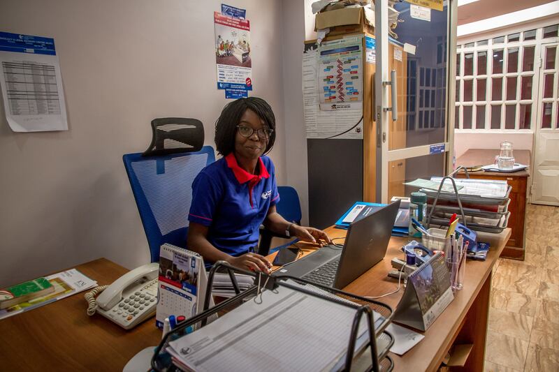A lawyer sits in Transparency International's drop-in legal advice clinic in Nairobi. A few hundred people attend annually but some whistleblowers lose their nerve and don't return after making initial contact. Photograph: Sally Hayden