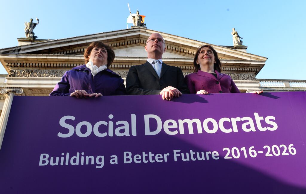 Catherine Murphy and Róisín Shortall, with Stephen Donnelly (now with Fianna Fáil), launching the Social Democrats' 2016 election manifesto. File photograph: Cyril Byrne
