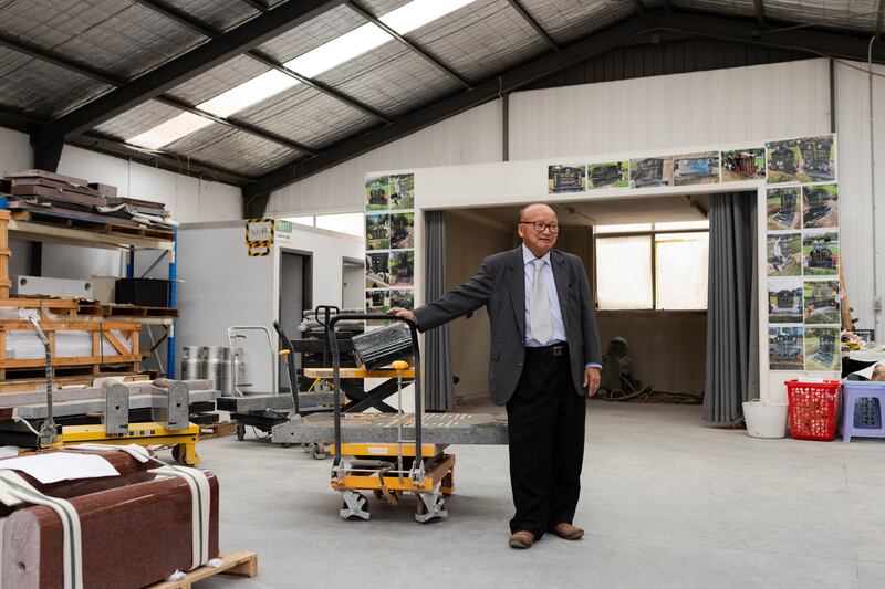 Di Sanh Duong, who the Australian government found guilty of preparing for or planning an act of foreign interference, at his warehouse in Melbourne 2023. Photograph: Abigail Varney/The New York Times
                      