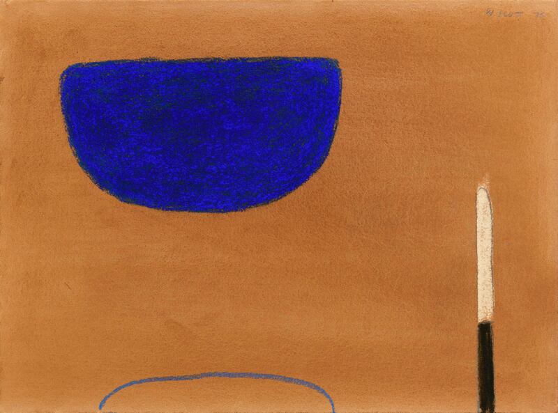 Blue and Brown Still Life with Knife by William Scott (€20,000-€30,000), available through Morgan O'Driscoll