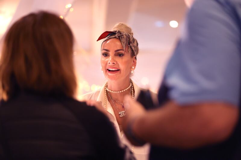 Cherylann Erkelens at her vintage and antique jewellery stall at Birr Fine Arts and Antiques Fair. Photograph: Dara Mac Dónaill