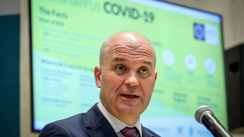 Dr Tony Holohan, Chief Medical Officer, answers questions at a media briefing in the Department of Health where he issued updates on the Covid-19 cases in Ireland.Photograph by Crispin Rodwell for the Irish Times