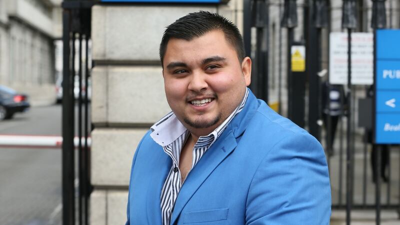 Fabian Wolasewicz  leaving the Four Courts  after he was awarded damages following a Circuit Civil Court  against taxi driver Anthony Olajude. Photograph: Courts Collins