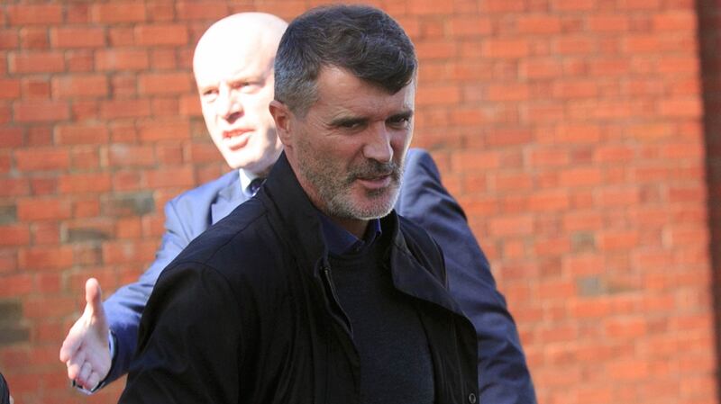 Roy Keane arrives at the funeral of sports broadcaster Jimmy Magee at the Church of St Laurence O’Toole Dublin. Photograph:  Gareth Chaney Collins