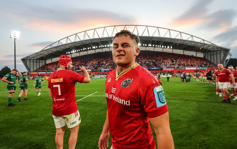Munster’s Tony Butler celebrates the victory over Connacht. Photograph: James Crombie/Inpho