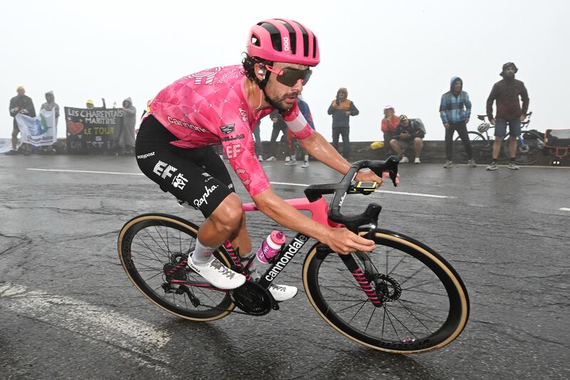 Ireland's Ben Healy (EF Education-EasyPost) during Stage 14 of the Tour de France from Pau to Luchon-Superbagneres. Photograph: Tim de Waele/Getty Images