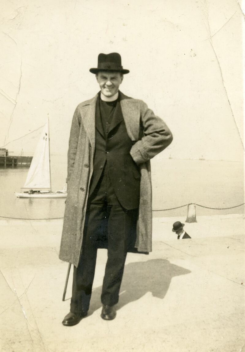 Julie Parsons’ grandfather Canon George Chamberlain on the East Pier in Dún Laoghaire in the 1930s