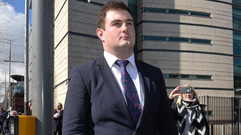 Rory Harrison leaves Laganside court after he was found not guilty. Photo Pacemaker Press