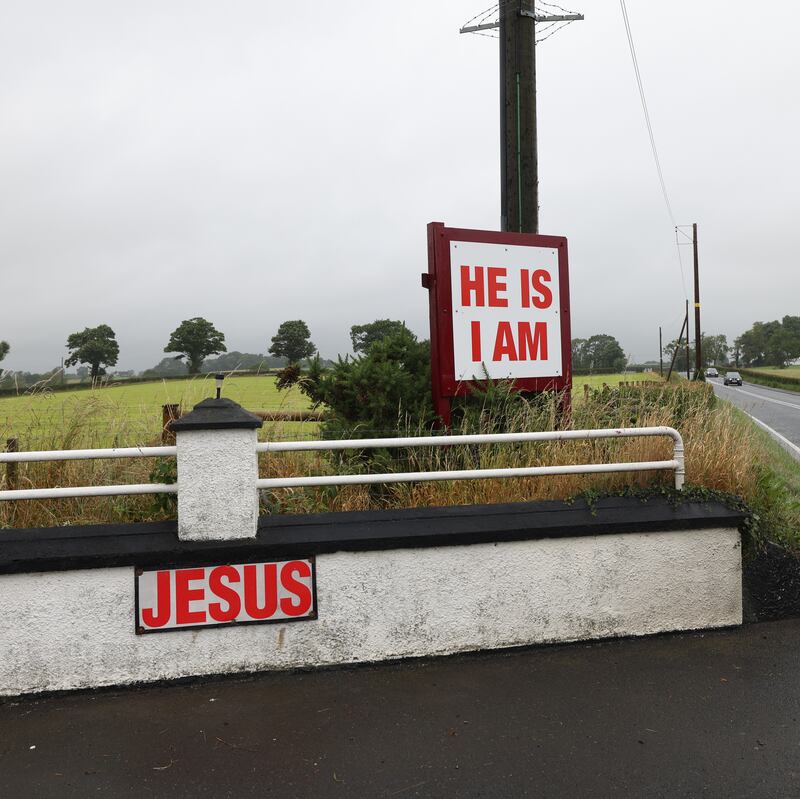 Signage at the Highways-Byways-Centre, a Christian church near Bleary in Co Down. Photo: Bryan O’Brien 