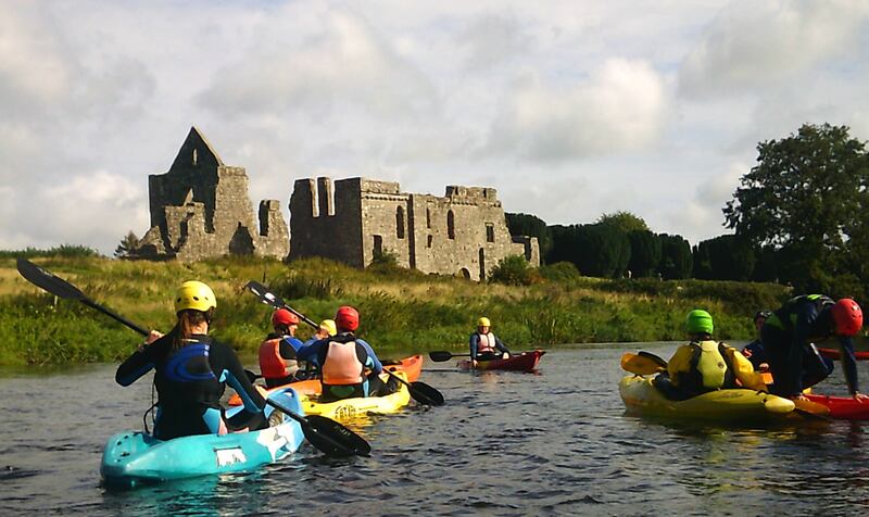 Kayaking along the Boyne, a joyful activity at any time of year.