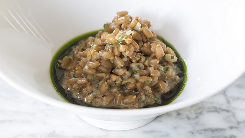 Dunany organic spelt risotto on the awards lunch menu at Glovers Alley.