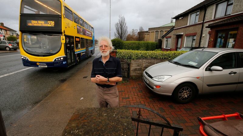“It’s hard enough now, if they take the garden  I won’t be able to get the car in,” says Donnycarney resident Joseph Jordan of the BusConnects plan. Photograph: Nick Bradshaw/The Irish Times