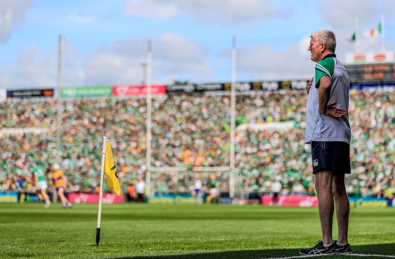 John Kiely: will bring his Limerick side to a sold-out Cusack Park for an eagerly-awaited opening weekend Munster championship clash with neighbours Clare. Photograph: Even Treacy/Inpho 