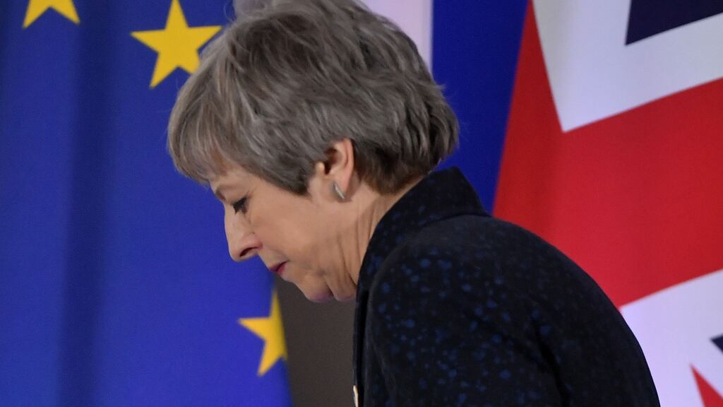 British prime minister Theresa May told MPs: ‘If it appears that there is sufficient support and the Speaker permits it, we can bring the deal back next week.’ Photograph: Emmanuel Dunand/AFP/Getty Images