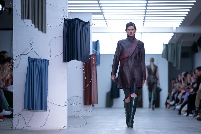 Richard Malone’s Autumn/Winter 2020 collection. Photograph: Aaron Chown/PA Wire