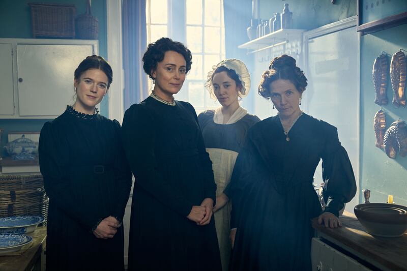 Miss Austen: Rose Leslie, Keeley Hawes, Mirren Mack, Jessica Hynes. . Photograph: Robert Viglasky/Bonnie Productions/BBC