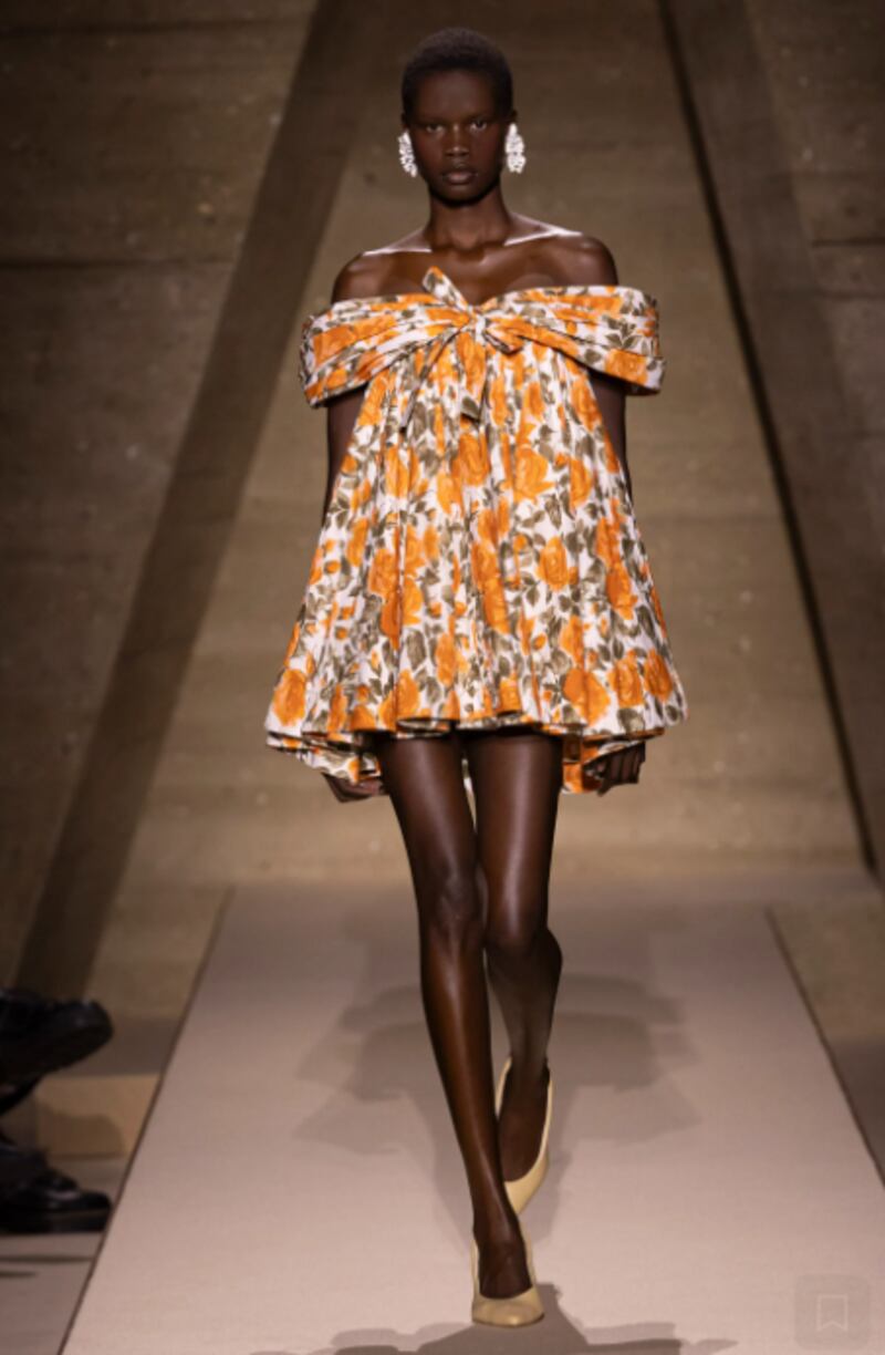 Off-the-shoulder floral dress by Chloe