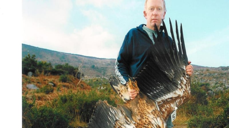 Dr Allan Mee with poisoned white-tailed sea eagle, in Co Kerry in  2009.