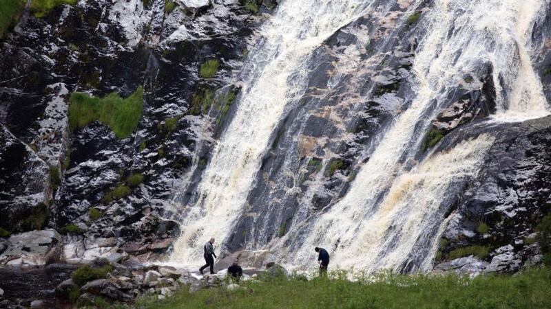 Patricia O’Connor murder case:   members of the Garda underwater unit at Glenmacnass Waterfall, in the Wicklow Mountains, after the discovery of body parts. Photograph: Colin Keegan/Collins 12/06/17 Members of the Garda Underwater Unit pictured this afternoon in the Glenmacnsaa Waterfall in the Dublin Wicklow Mountains where the partial remains of a human body were found yesterday, following the discovery of human remains over 20km away on Old Military Road in the Dublin/Wicklow Mountains...Picture Colin Keegan, Collins Dublin.