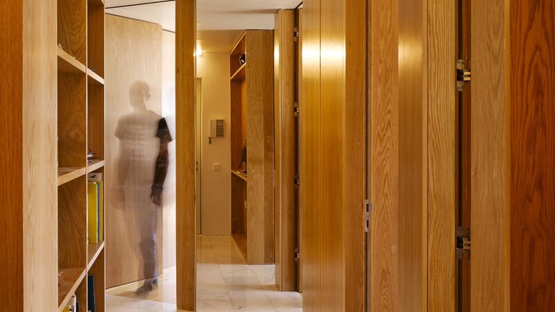 Beautiful materials - timber, marble and mirror form the new hallway, from which all rooms can be accessed, and yet it is still an active area in itself with books, lights and plenty of nooks for your everyday bits and bobs.