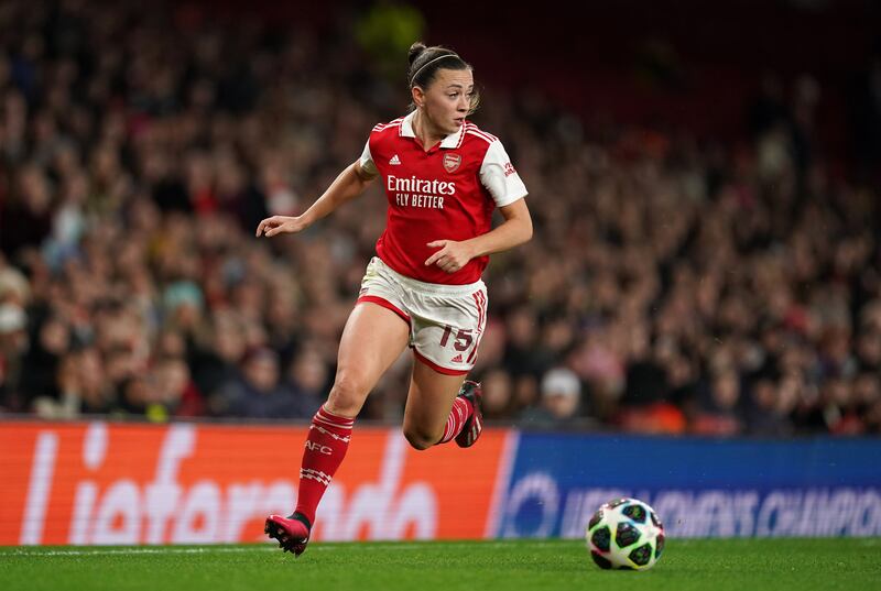 Vera Pauw has allayed fears that Katie McCabe could be a doubt for the World Cup, despite the Dubliner picking up an injury in Arsenal's Champions League quarter-final clash last Wednesday. Photograph: Mike Egerton/PA