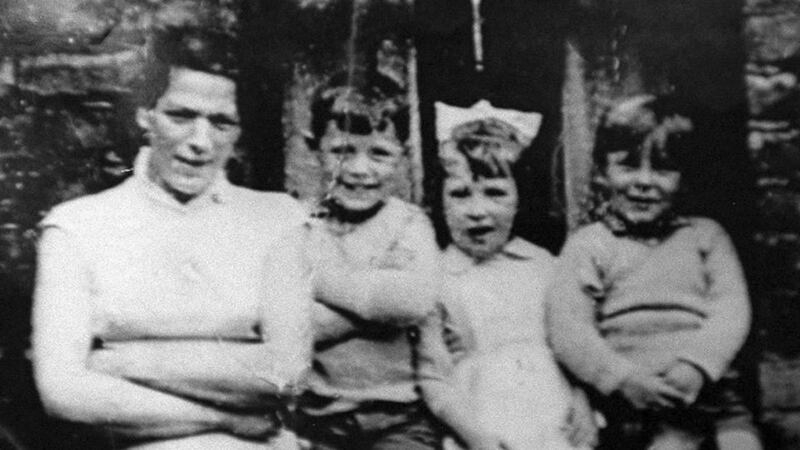 A file photograph of Jean McConville (left) with three of her children before she vanished in 1972. Photograph: PA.