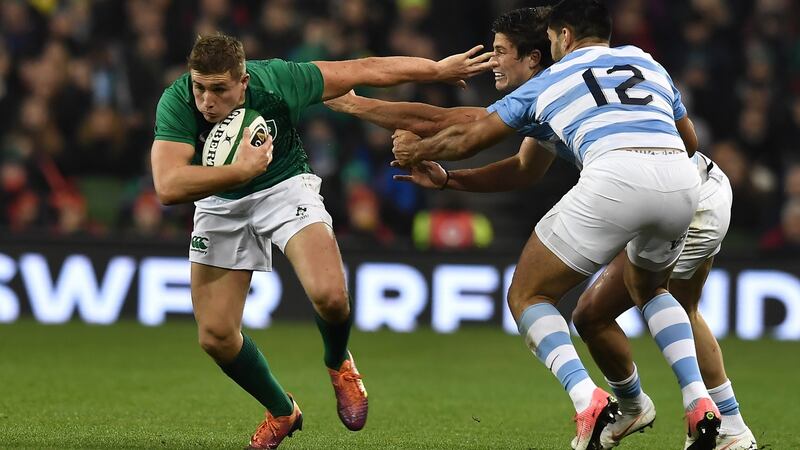Jordan Larmour  has announced himself on the world stage. Photograph:  Charles McQuillan/Getty Images