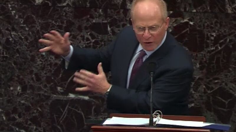 David Schoen, defence attorney for Donald Trump, speaks in the Senate chamber. Screenshot:   Senate Television/Bloomberg