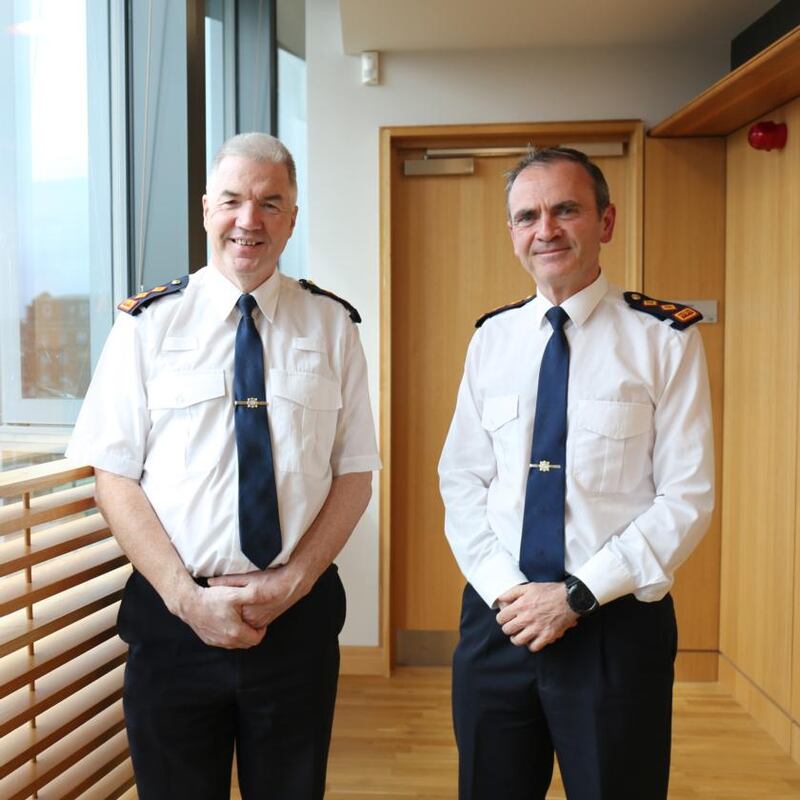 Garda Chief Supt Patrick McMenamin and Garda Chief Supt Michael McElgunn. Photograph: Bryan O’Brien