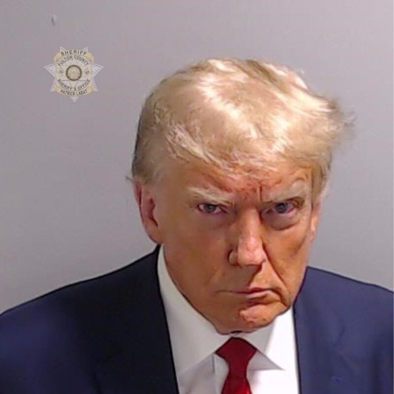 Donald Trump’s booking photo in Fulton County, Georgia. Photograph: Fulton County Sheriff's Office/PA 