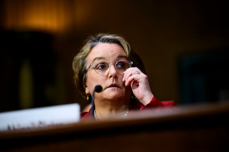 Dalkey native Gail Slater during a US Senate committee hearing consider her nomination in Washington last February. Photograph: Pete Kiehart/The New York Times
                      