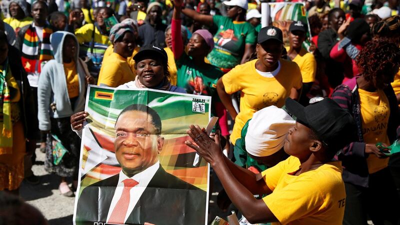 Supporters of president Emmerson Mnangagwa’s Zanu-PF party. Photograph: Philimon Bulawayo/Reuters