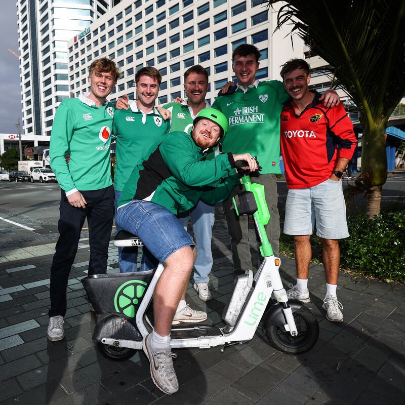 Ireland fans in Auckland City ahead of the game. Photograph: Ben Brady/Inpho