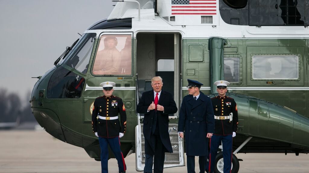 President Donald Trump arrives to board Air Force One for a trip to Charleston, South Carolina, at Joint Base Andrews in Maryland on Friday. Photograph: Al Drago/The New York Times