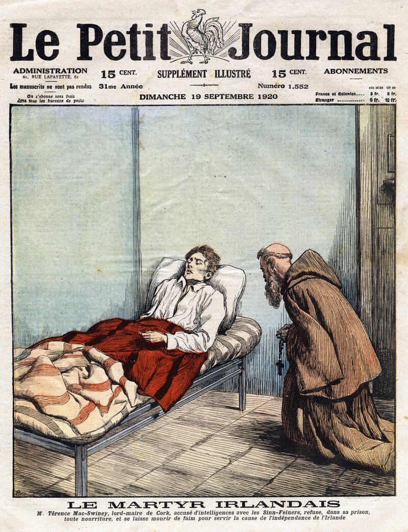 Front page of French newspaper Le Petit Journal depicts Terence MacSwiney’s hunger strike in September 1920. Photograph: Leemage/Universal Images Group via Getty Images