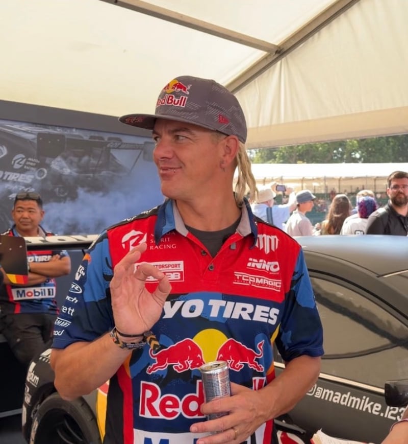 New Zealand drifter 'Mad Mike' Whiddett at the Goodwood Festival of Speed.