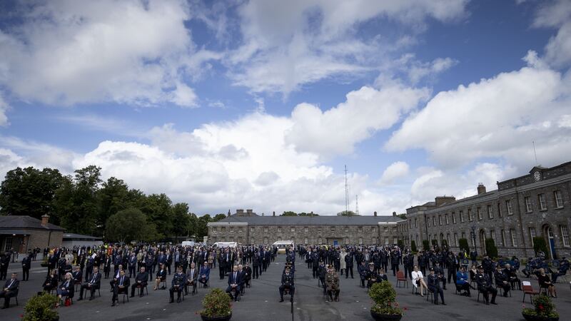 The State funeral of Detective Garda Colm Horkan  is held at An Garda Síochána headquarters, Phoenix Park, Dublin. Photograph: Tom Honan